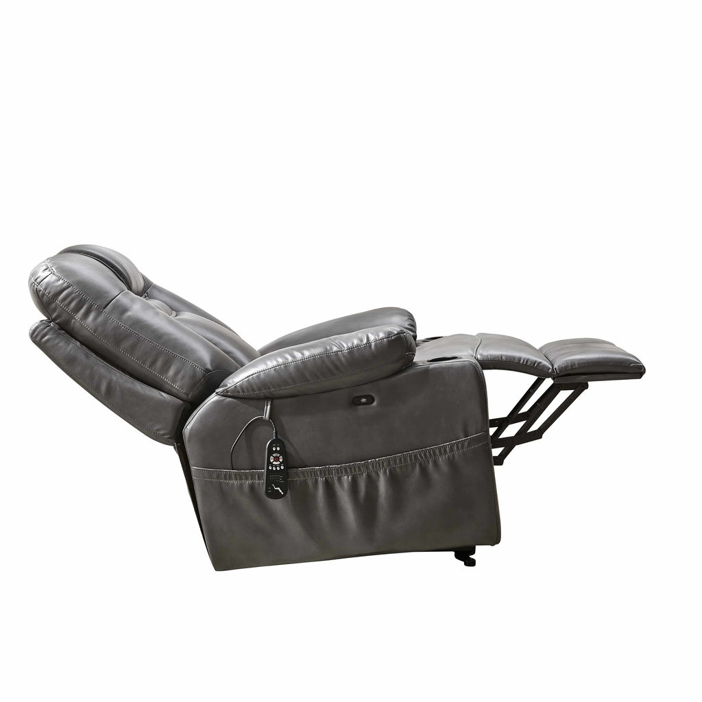 Electric Power Lift Recliner Chair W/ Heat and Massage, reclined view - Fosters Mattress