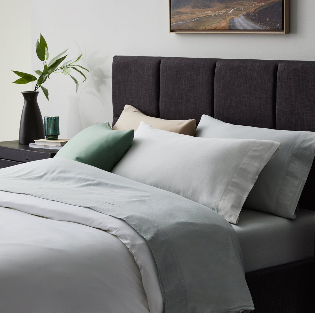 Malouf provides a variety of bedding options including sheets, pillows, blankets and more sold at Fosters Mattress.