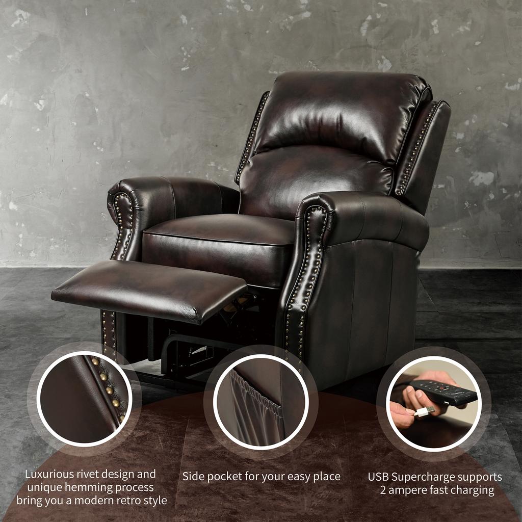 Lannister Massage Lift Chair Recliner, reclined - Fosters Mattress