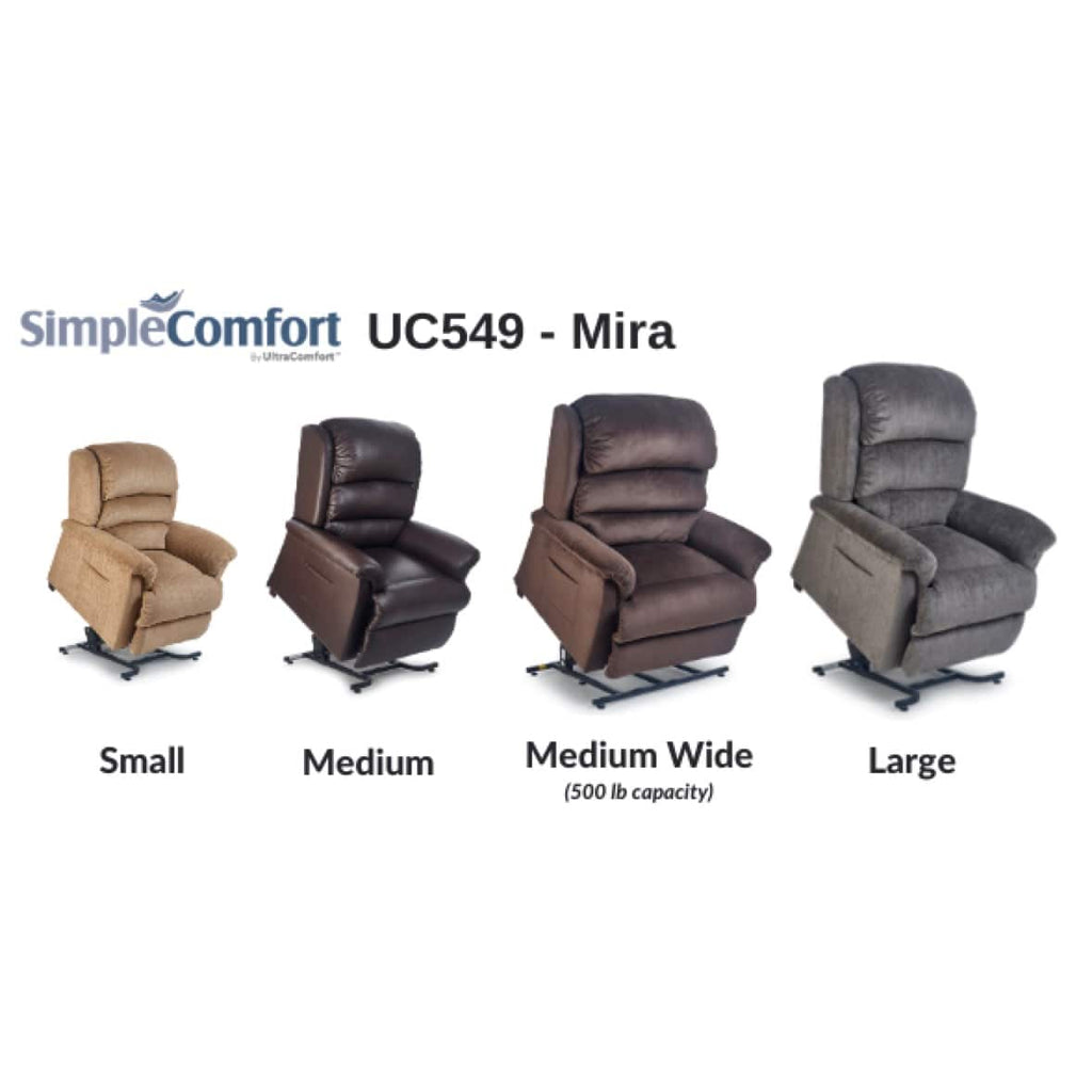 Mira lift chair recliner size options - Fosters Mattress