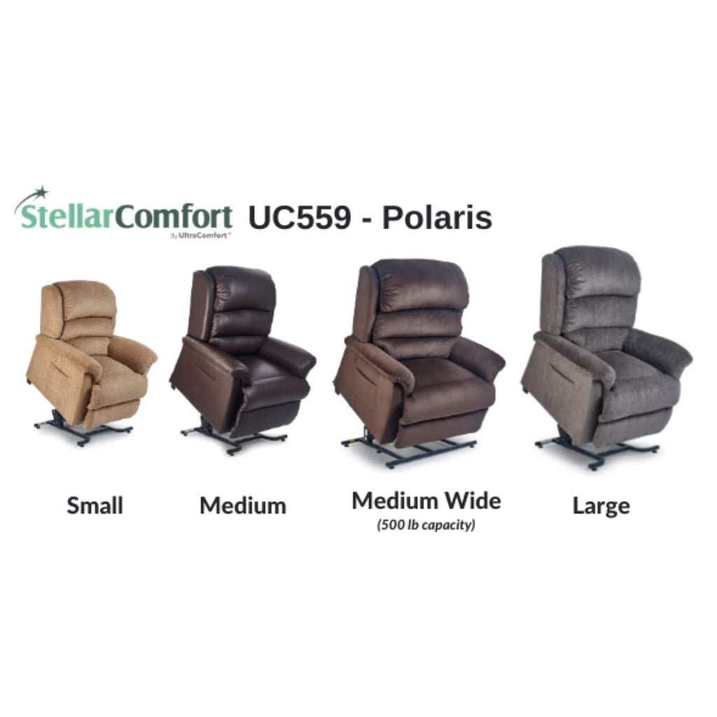 Polaris lift chair recliner, sizes - Fosters Mattress