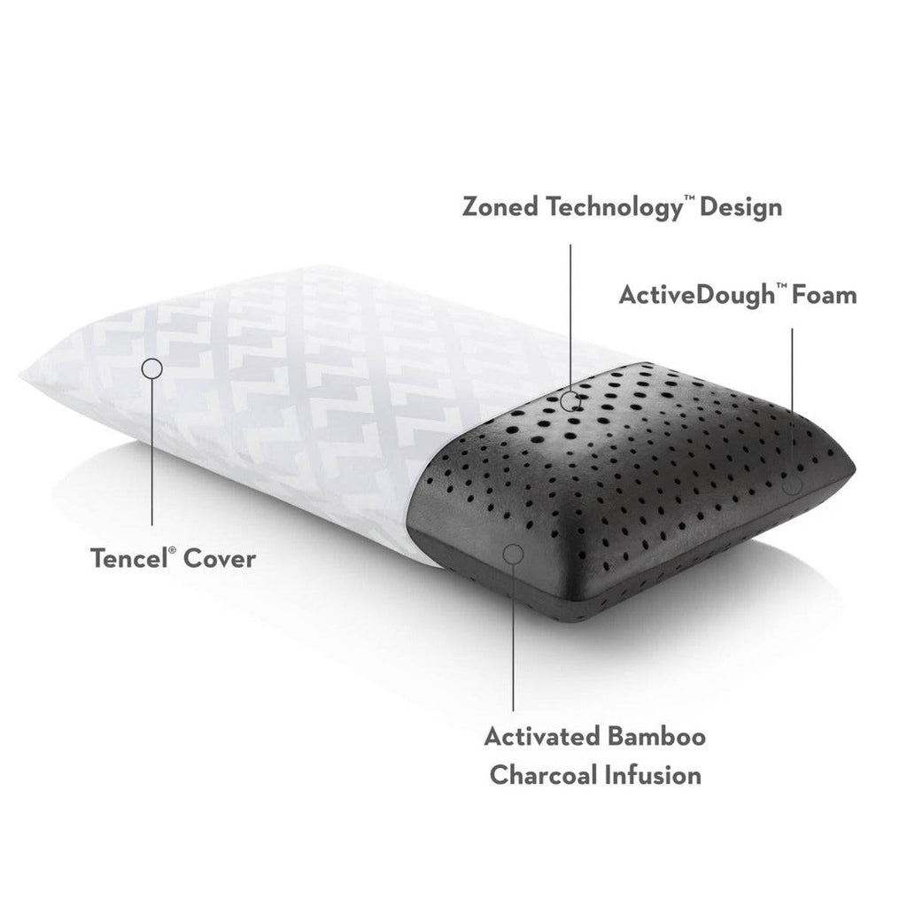 Zoned ActiveDough + Bamboo Charcoal pillow, features - Fosters Mattress