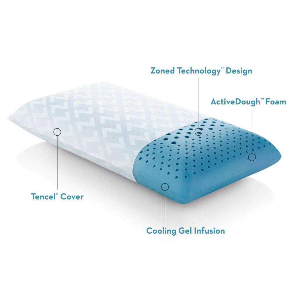 Zoned ActiveDough + Cooling Gel Pillow, features - Fosters Mattress