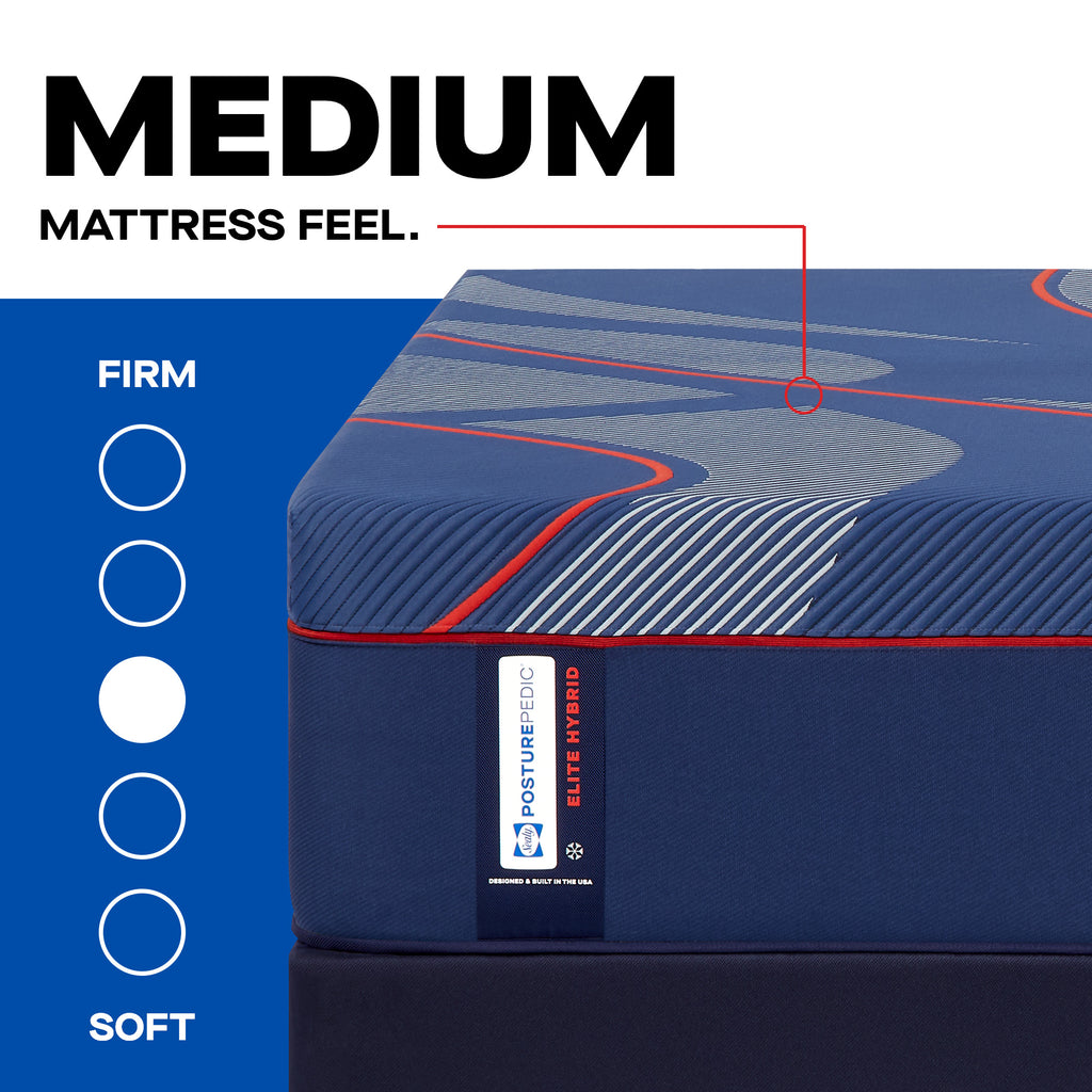 Sealy Posturepedic® Elite Albany II Hybrid Medium Mattress, Feel Scale