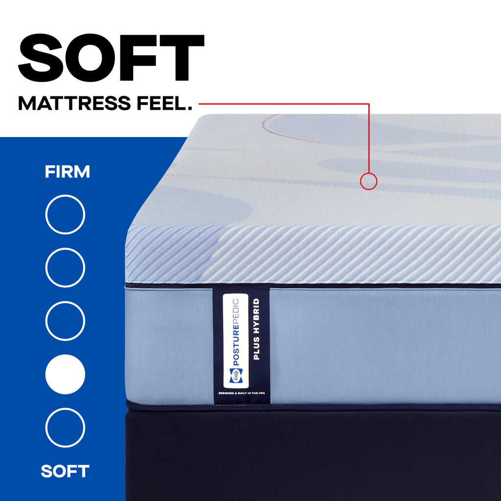 Sealy Posturepedic® Plus Paterson II Hybrid Soft Mattress, Feel Scale