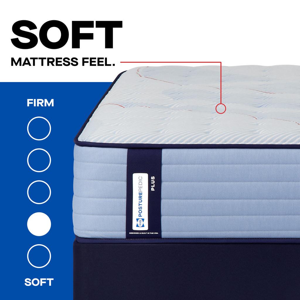 Sealy Posturepedic® Plus Paterson II Soft Mattress, feel scale