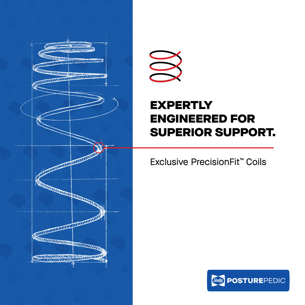 Sealy Posturepedic® Mattresses, Exclusive PrecisionFit™ Coils expertly engineered for superior support