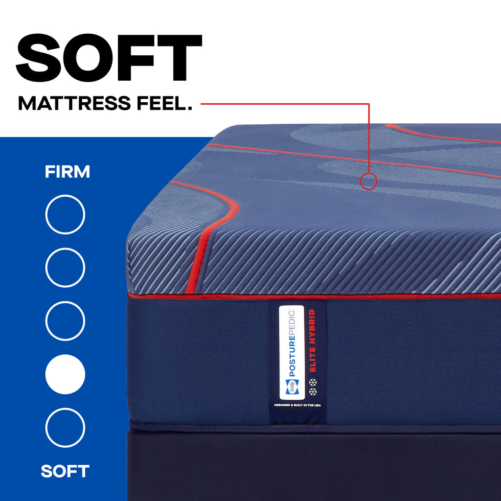 Sealy Posturepedic® Elite Hybrid Soft Mattress, feel scale