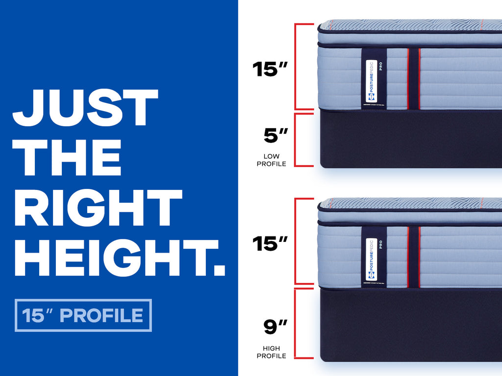 PosturePedic® Pro Mattress with low or high foundation profiles