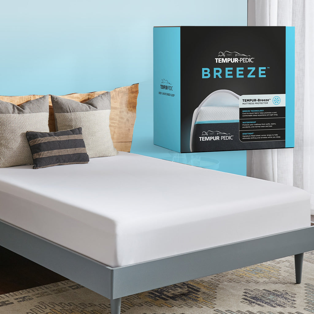 Tempur-Protect® Breeze Mattress Protector, bed view.
