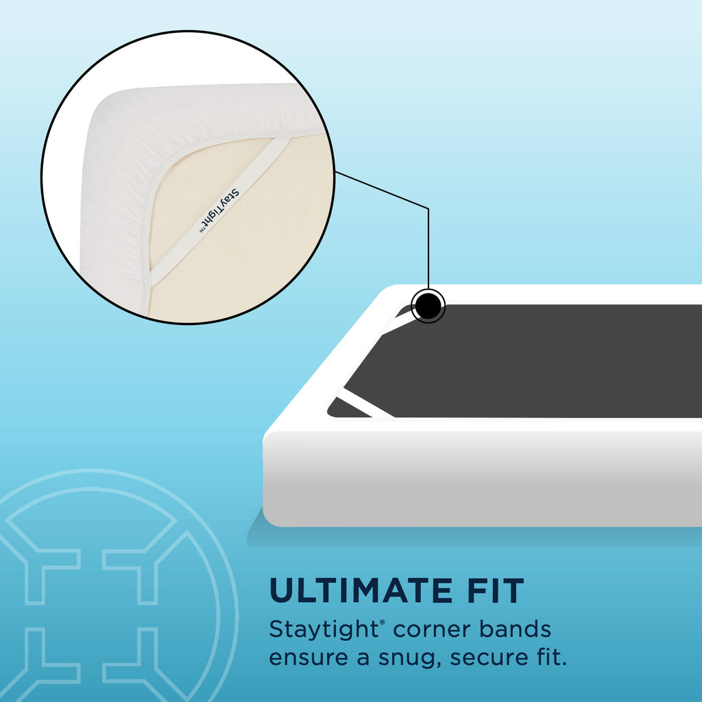 Tempur-Protect® Breeze Mattress Protector, staytight® corner bands.