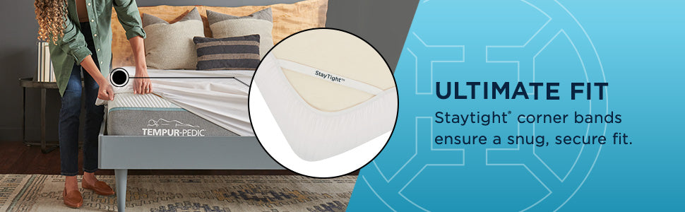 TEMPUR-Protect® Breeze Mattress Protector Staytight® corner bands