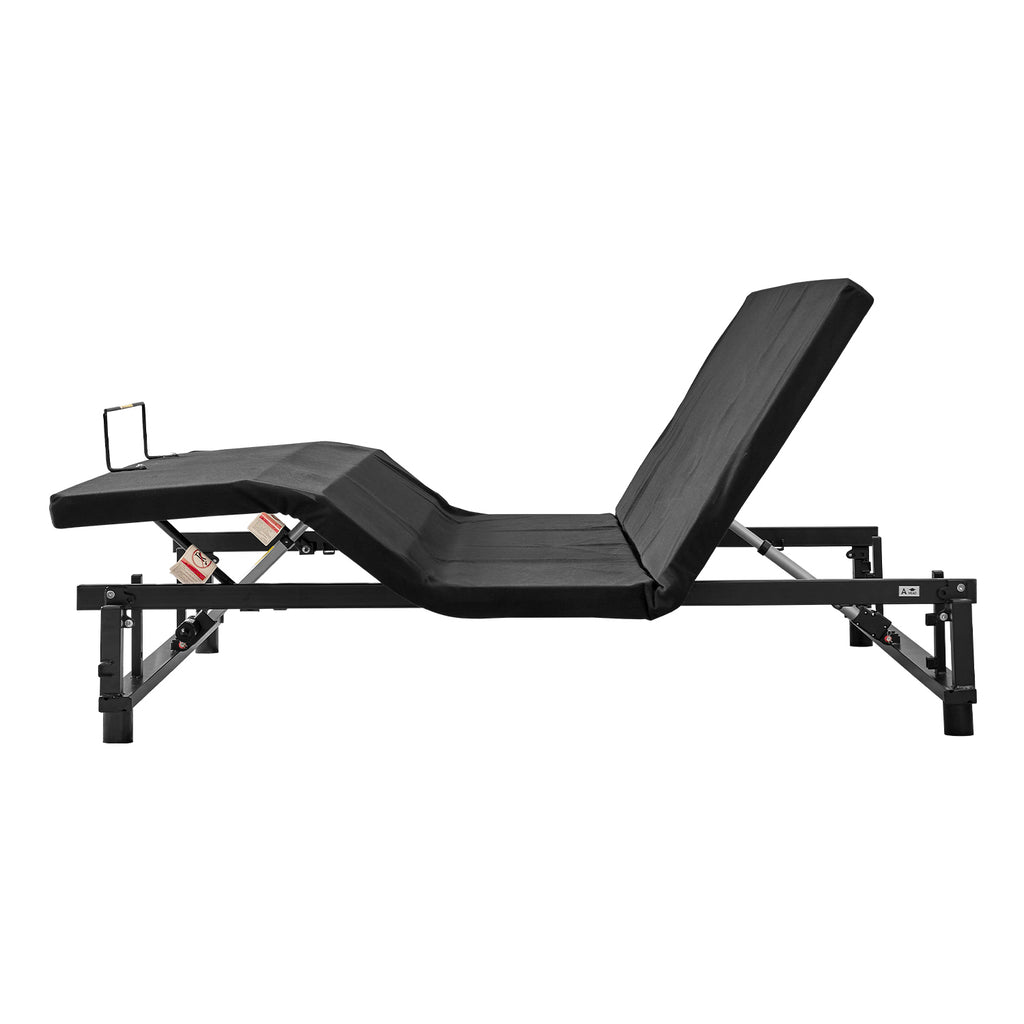 Adjustable Bed Base Frame with Head and Foot Incline and Zero Gravity, Twin XL, side view raised