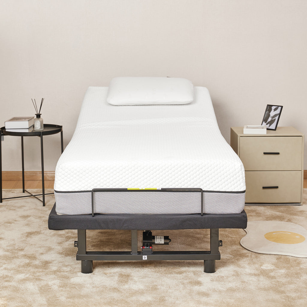 Adjustable Bed Base Frame with Head and Foot Incline and Zero Gravity, Twin XL, front view