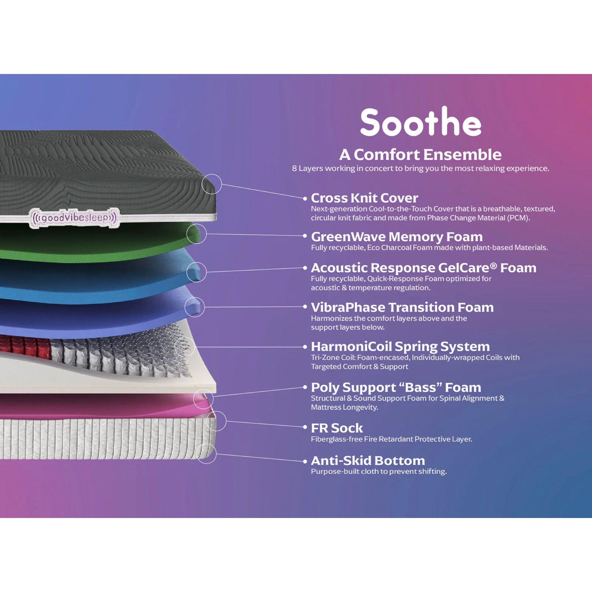 Good Vibe Sleep Soothe™ Hybrid Mattress – Fosters Mattress