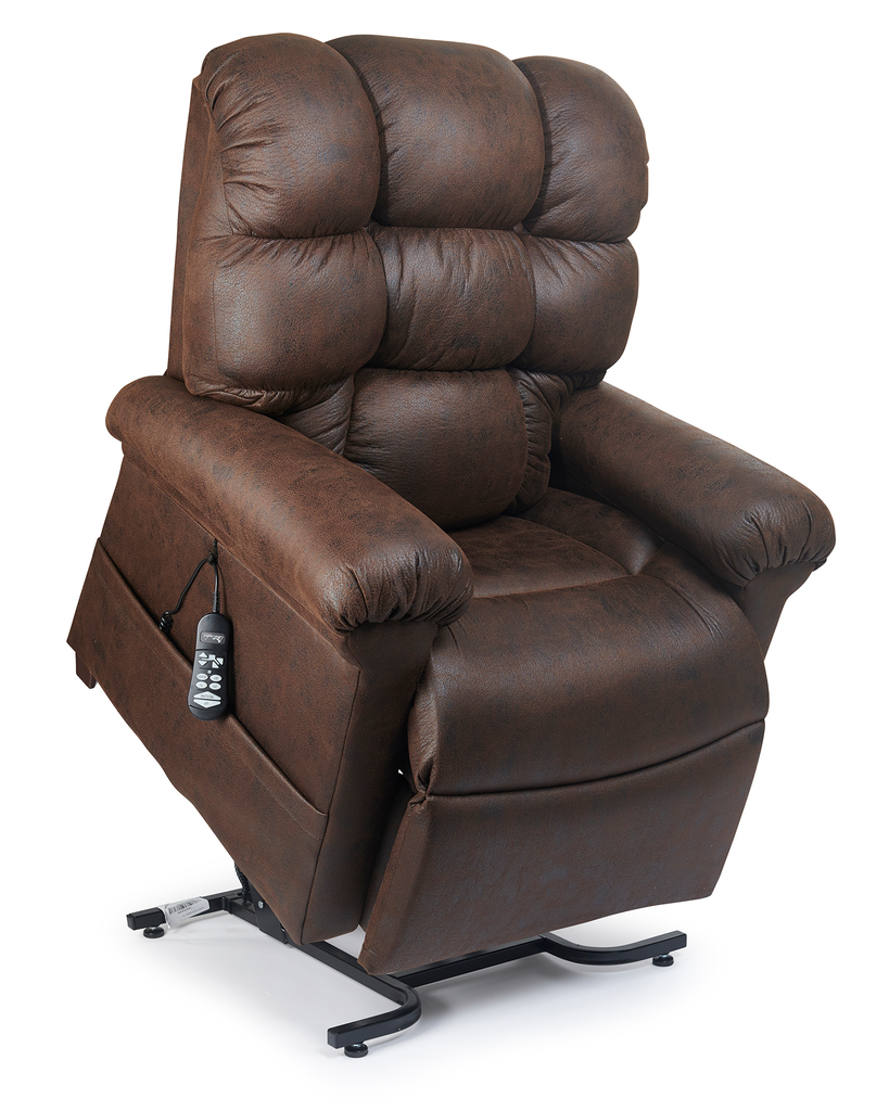 Vega lift chair recliner, lifted, bourbon color - Fosters Mattress