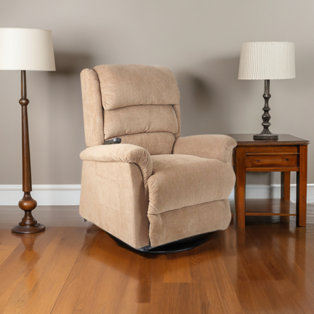 Saros Lift chair recliner, room view - Fosters Mattress