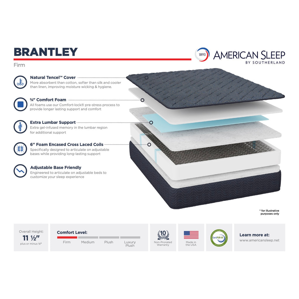 Brantley Firm Mattress, Specs - Fosters Mattress