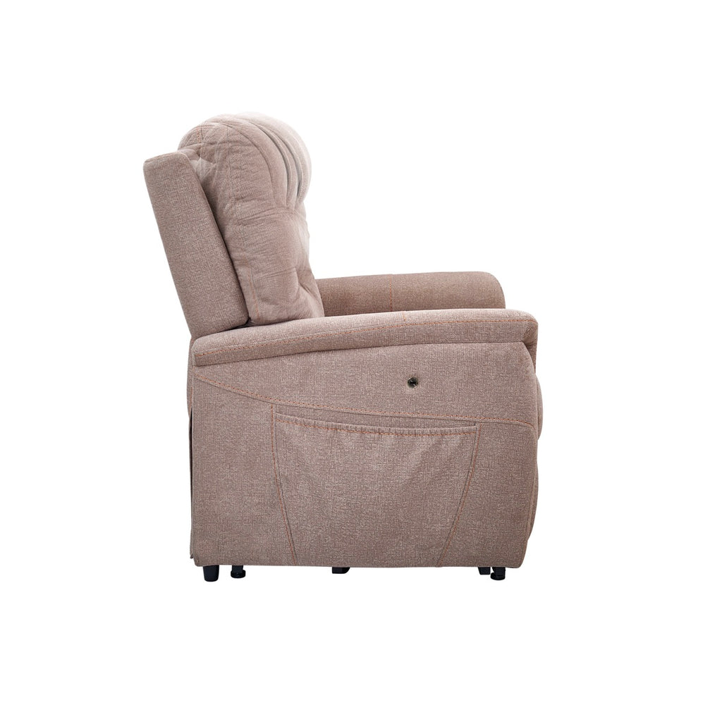 Marabella Lift Chair Recliner Side View in Antler - Fosters Mattress