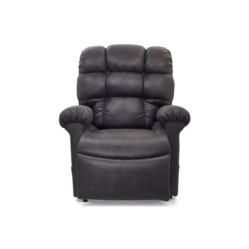 Vega lift chair recliner, seated, smoke color - Fosters Mattress