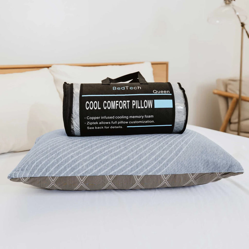 Cool Comfort Pillow in convenient carrying case - Fosters Mattress