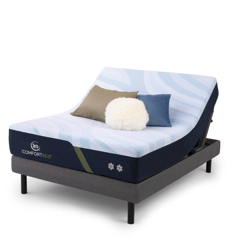 iComfort Mattress F10 ECO Foam Medium, on an adjustable base - Fosters Mattress