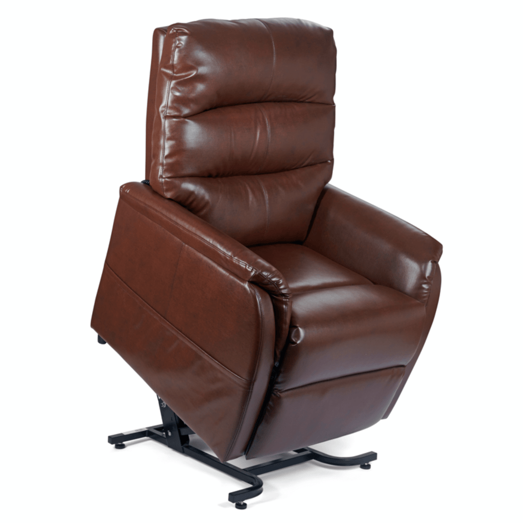 Destin lift chair recliner, lifted, chestnut color - Fosters Mattress